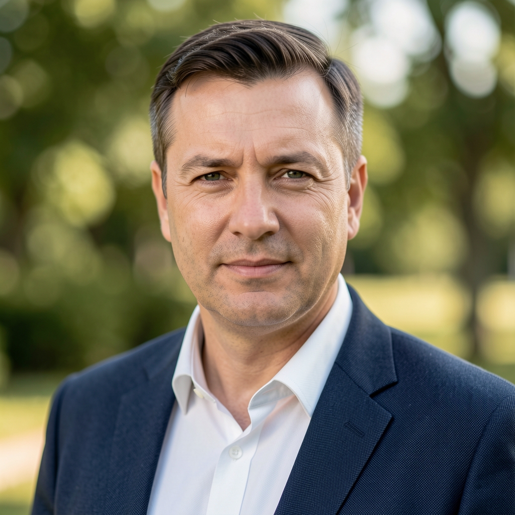 Портрет новинара Драгана Ђоровића са наочарима, озбиљан израз лица, пословна атмосфера