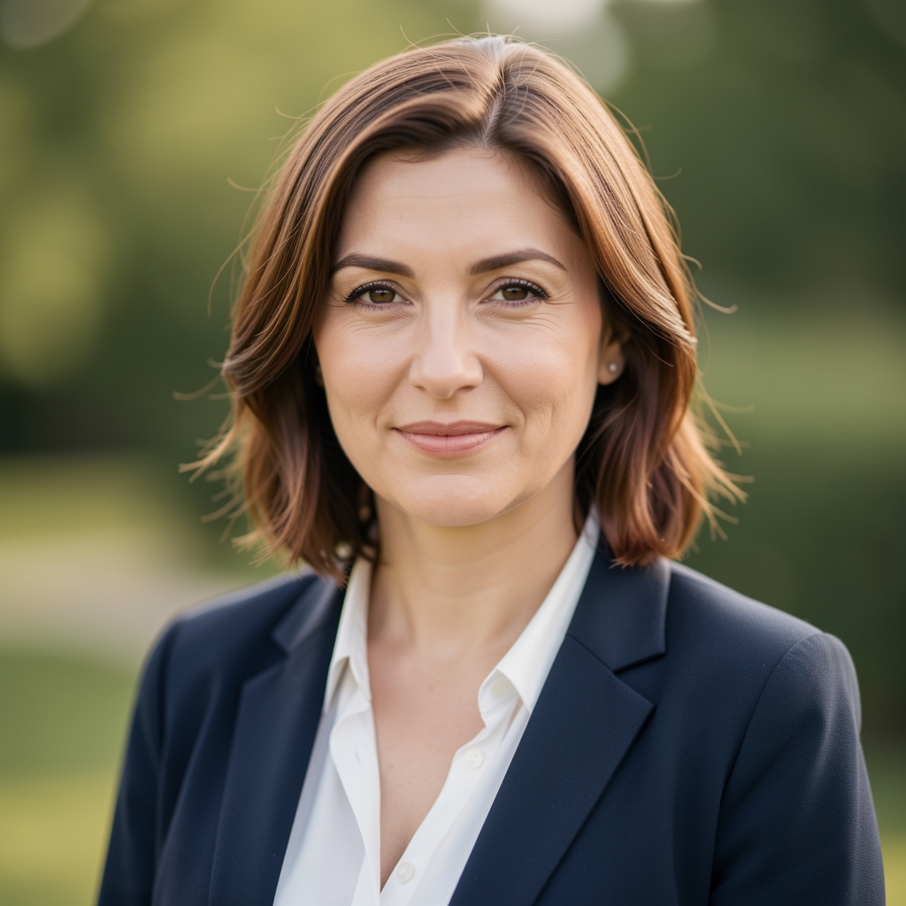 Портрет Марије Вуковић, старијег аналитичара медија, пријатно изражено лице, пословно окружење